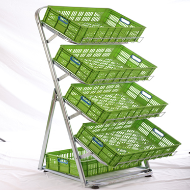 fruis stands with 5 baskets